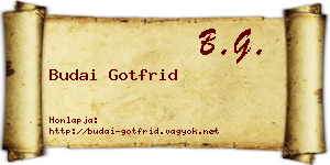 Budai Gotfrid névjegykártya
